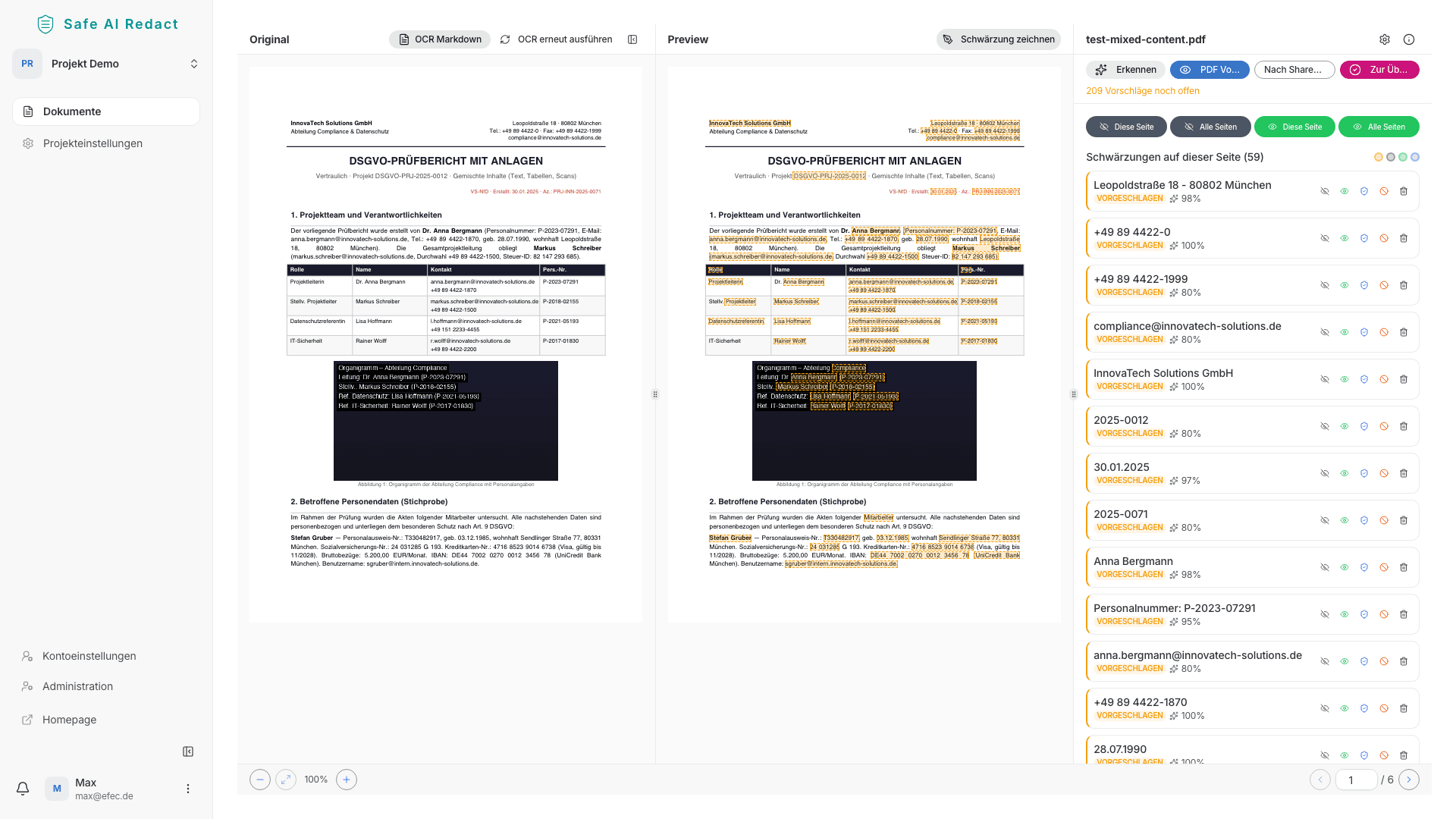 KI-gestützte Erkennung personenbezogener Daten