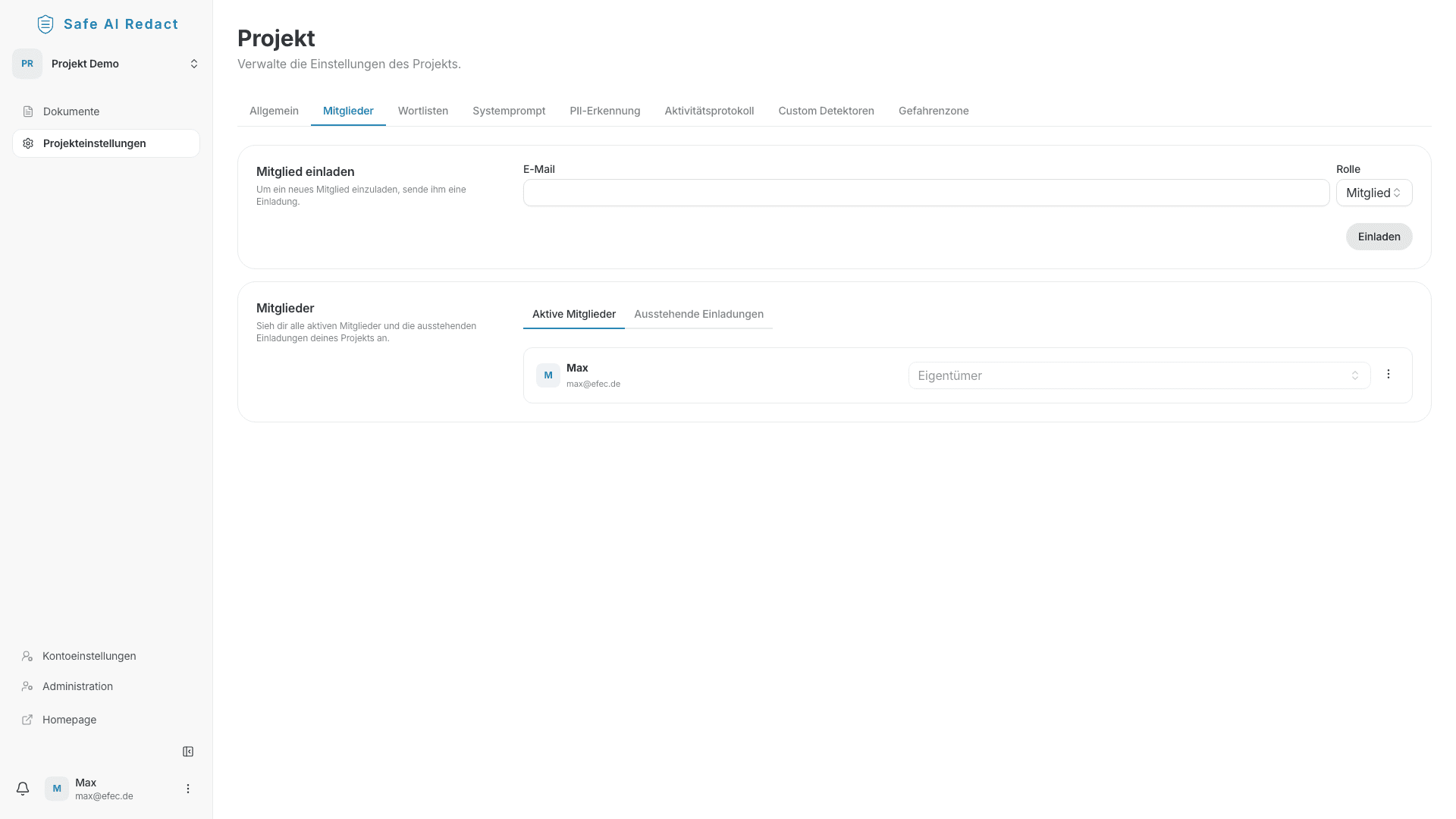 Mitgliederverwaltung mit Rollen